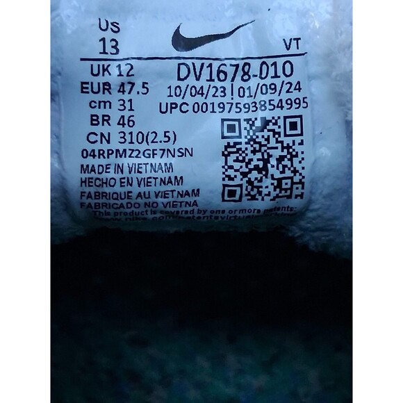 Nike Air Vapormax 2023 FK Flyknit Oreo Black White Blue Tint DV1678-010 Men Sz13 - Picture 8 of 8